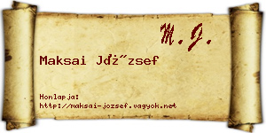 Maksai József névjegykártya